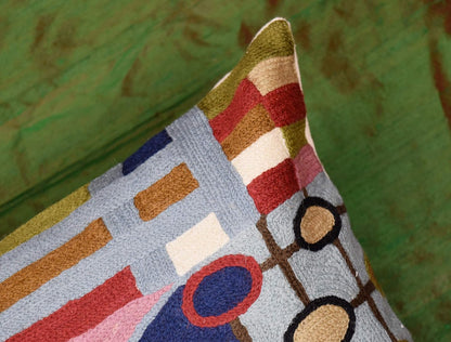 Hundertwasser Modern Pillow Cover Contemporary Pillowcase Accent Outdoor Pillows Abstract Couch Cushion Farmhouse Throw Pillows | Mid Century Chair Cushions | Handmade Wool Size 18x18