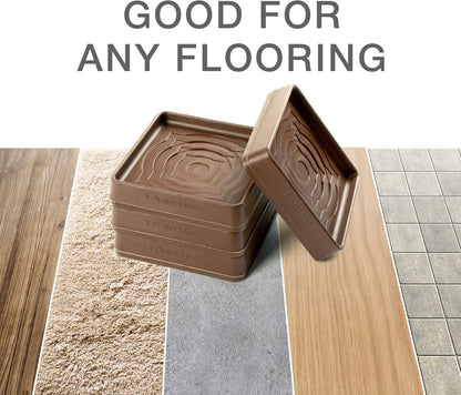 Furniture Cups X-PROTECTOR – 2" Caster Cups 4 PCS – Premium Furniture Coasters – Ideal Bed Stoppers – Non Skid Furniture Pads with a Perfect Design – Rubber Furniture Pads - Protect Any Flooring!