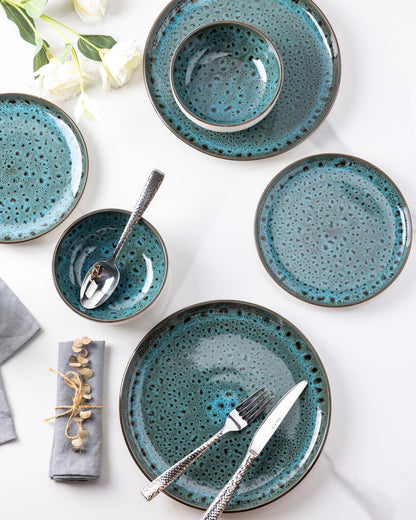 GBHOME Ceramic Dinnerware Sets, 12 Pieces Stoneware Dinnerware Set, Plates and Bowls Sets, Dishwasher & Microwave Safe,Dishes Set | Service for 4