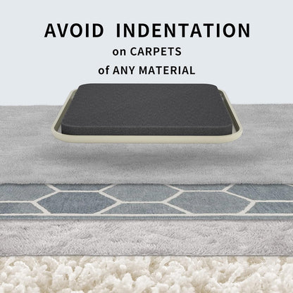 Yelanon Furniture Sliders, 8 pcs-4 3/4” Square Beige Furniture Sliders for Carpet, Heavy Duty Furniture Movers Sliders, Reusable Furniture Moving Pads, Floor Protectors for Carpet