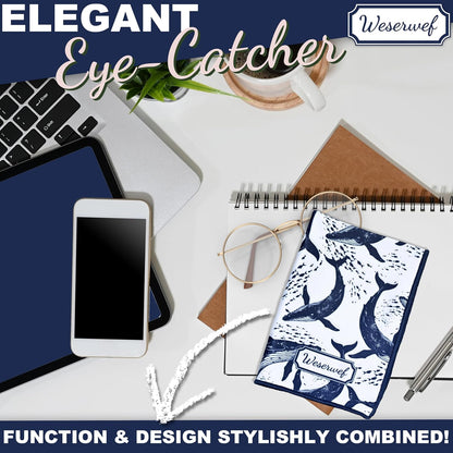 WESERWEF Design Microfiber Glasses Cleaning Cloth – Premium Cleaning Cloth for Eyeglasses, Screens, Tablets, Cameras & Lenses, 12" x 12", Ultra-Soft & Scratch-Free (Whales)