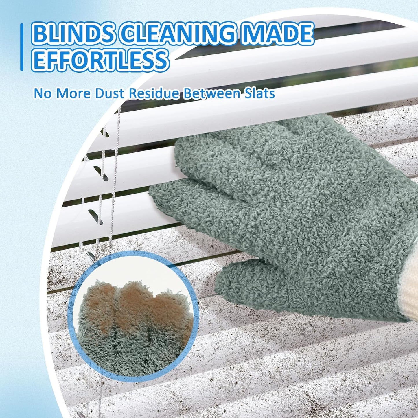 MIG4U Microfiber Dusting Gloves Washable Reusable Cleaning Mittens Gloves Kitchen House Cleaning Car Blinds Multicolor 4 Pairs L/XL