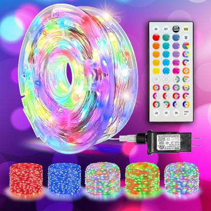 LitHome 300LED 99FT Led Fairy Lights Plug in, Color Changing Fairy Lights with Remote, 9 Modes Led String Lights Indoor Dimmable, Fairy String Lights for Fall Halloween Christmas Bedroom Dorm Decor