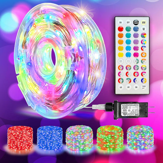LitHome 200LED 66FT Led Fairy Lights Plug in, Color Changing Fairy Lights with Remote, 9 Modes Led String Lights Indoor Dimmable, Fairy String Lights for Fall Halloween Christmas Bedroom Dorm Decor