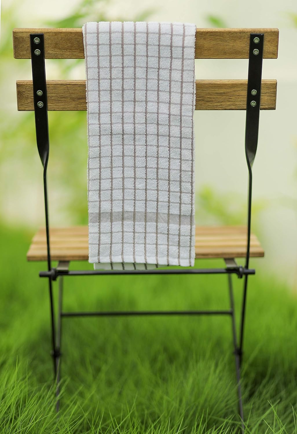 AMOUR INFINI Kitchen Towels Set of 4 - Highly Absorbent, Super Soft Terry Cotton 20x28 Inch Dish Towels with Hanging Loop - Hand & Tea Towels for Cleaning & Drying Dishes (Beige)