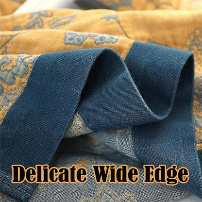 MSGKV Boho Throw Blanket Summer Blanket 100% Cotton Boho Couch Cover,Versatile Knit Woven Blankets,Super Soft Warm & Decorative Blanket for Chair Bed Sofa and Living Room,60''Wx 80''L