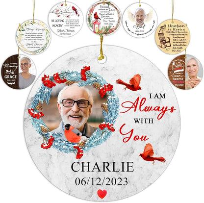 Personalized Christmas Ornaments,Double-Sided Ceramics Picture & Photo Custom Memorial Ornament - Memorial Ornaments 2025 - Hanging Customized Xmas Ornament for Christmas Tree