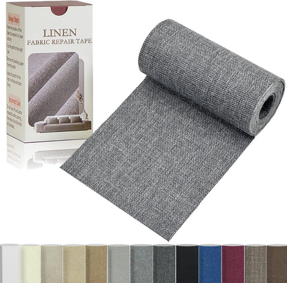 Linen Repair Tape 4x70 Inch Self-Adhesive Couch Patch Repair Fabric Patch for Furniture,Sofas,Cushion,Chairs,Bags,Linen Goods(Grey)