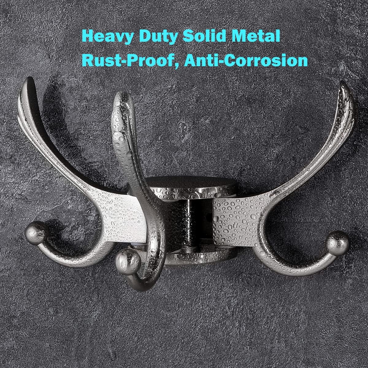 Swivel Coat Hook 2 Pack Heavy Duty Space Saving Towel Rope Hook Wall Mount Triple Swing Arms for RV Bathroom Kitchen Garage,Brushed Nickel