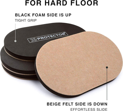 Felt Furniture Sliders Hardwood Floors X-PROTECTOR – 4 PCS 9 1/2 inch Furniture Sliders – Heavy Duty Felt Sliders Hard Surfaces – Move Your Furniture Easily & Safely!