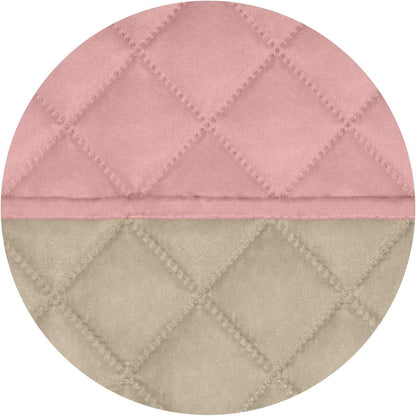 PureFit Reversible Quilted Sofa Cover, Water Resistant Slipcover Furniture Protector, Washable Couch Cover with Non Slip and Elastic Straps for Kids, Dogs, Pets (Oversized Recliner, Pink/Beige)
