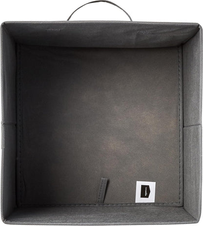 Amazon Basics Collapsible Fabric Storage Cube Bins Organizer with Handles, Sturdy, Gray, 13-x-13-x-13-inch, Pack of 6