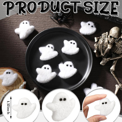24 Pcs Halloween Felt Ghosts Wool Felted DIY Ornament Ghost for Halloween Party Decoration Home Indoor Outdoor Supplies(White)