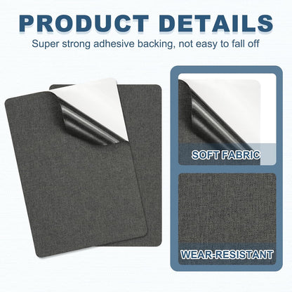 PATIKIL 8x11 Inch Linen Repair Patches, 2Pcs Self-Adhesive Fabric Patch for Sofas Tote Bags Furniture Car Seats Clothes Tents, Gray