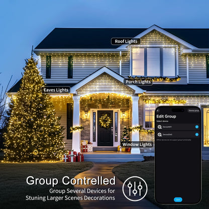 JMEXSUSS 400 LED RGB Icicle Lights - Color Changing, Plug-in for Indoor/Outdoor Christmas Decorations