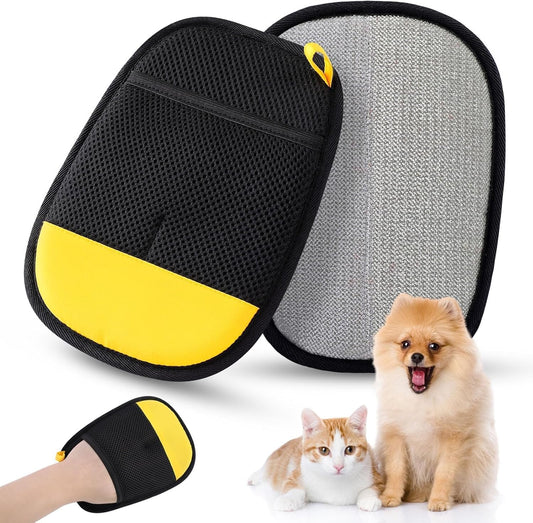 SAWMONG 2Pcs Pet Hair Removal Glove, Fan-Shaped Pet Hair Remover Glove Newly Upgraded, Removing Shed Pet Hair from Dogs & Cat, Reusable Pet Hair Removal Tool for Couch,Furniture, Carpet, Clothes