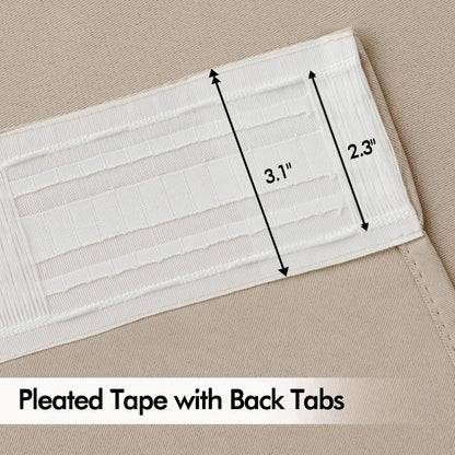 MIULEE Taupe Back Tab Blackout Curtains 72 Inches Long 2 Panels Set for Living Room Bedroom Privacy, Rod Pocket/Pinch Pleat Thermal Insulated Room Darkening Pleated Light Blocking Drapes