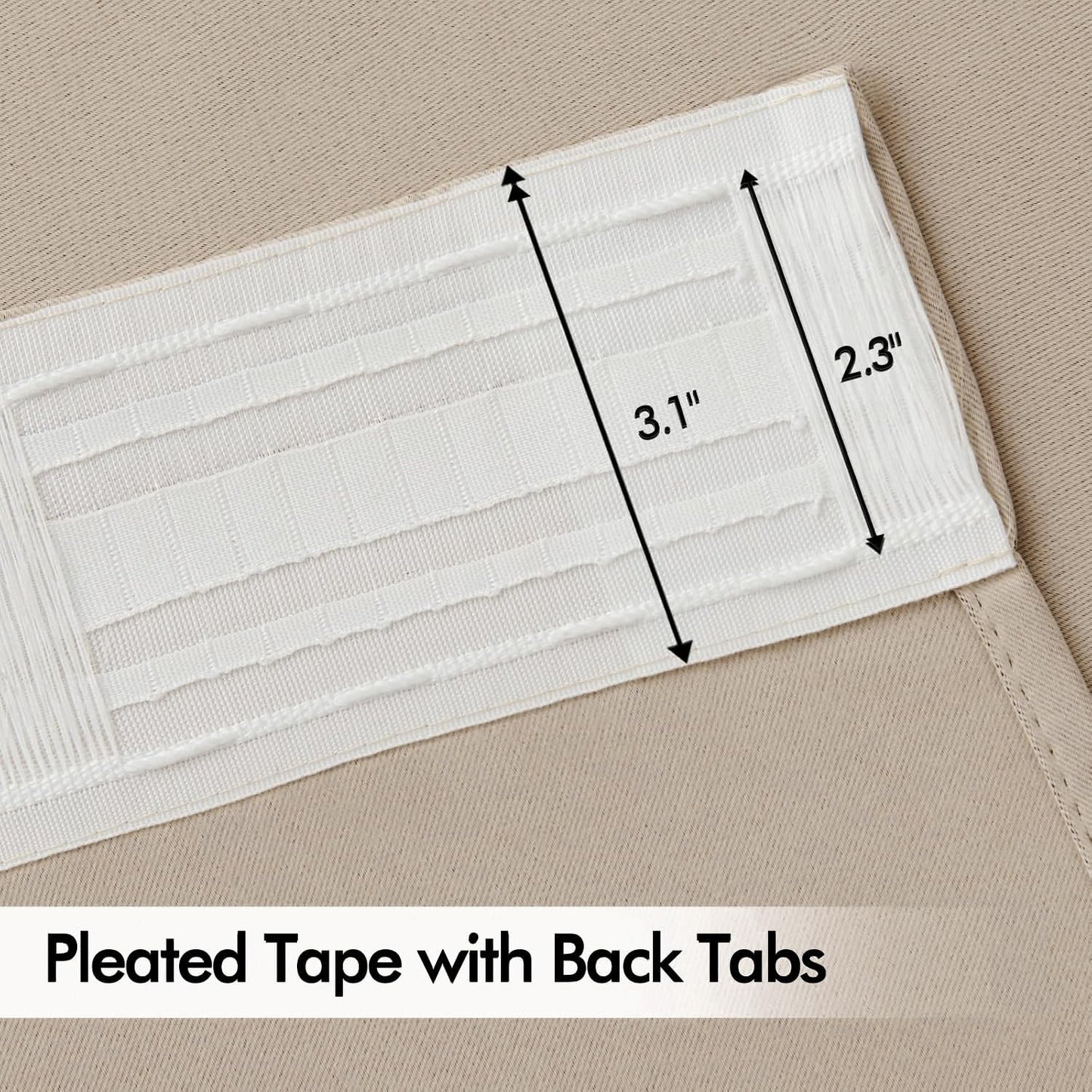 MIULEE Taupe Back Tab Blackout Curtains 84 Inch Length 2 Panels Set for Living Room Bedroom Privacy, Rod Pocket/Pinch Pleat Thermal Insulated Room Darkening Pleated Light Blocking Drapes