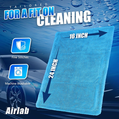 Airlab Car Drying Towel Microfiber Towels for Cars 1200 GSM Wash Auto Detailing Supplies Twist Pile Cleaning Cloth Absorbent Quick Dry Soft Loop Dry Flash Towel, 24 x 16 Inch,Pack of 1, Blue