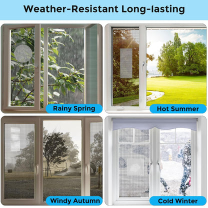 White Window Screen Repair Tape, 2 in X 30 FT (360IN) Kit for Windows or Doors, Strong Adhesive Patch Fiberglass Mesh Repair