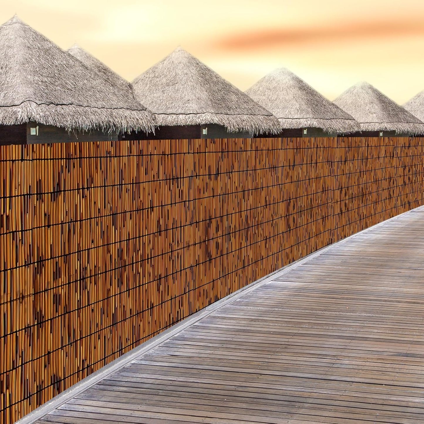 2 Pack Natural Reed Fencing 6FT X 13FT Reed Fence 6FT High Balcony Reed Fence Privacy Reed Screen for Outdoor Backyard Patio(Brown)