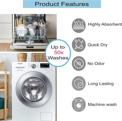 AMOUR INFINI Swedish Dishcloth Cellulose Sponge 8 Pack - No Odor, Resuable and Absorbent Cleaning Cloths for Kitchen, Bathroom, Glass Surface, Furniture (8"x7" Inch - Blue)