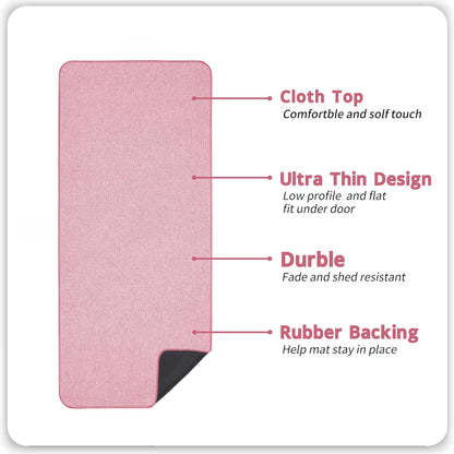 Bath Mat,Ultra Thin Bathroom Runner Rugs,Large Bath Mats for Bathroom,Quick Dry,Non-Slip,Machine Washable,Low Pile,Bath Rug,Shower Outside,Sink,Home Decor Accessories.Pink,1'9"x3'11"（21x47inch）