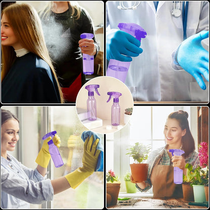 Cosywell Empty Spray Bottles 8.8oz/260ml 2 Pack Plastic Spray Bottle for Cleaning Mist/Stream Refillable Container Water Spraying Bottle for Cooking Hair Care Essential Oils(Purple)