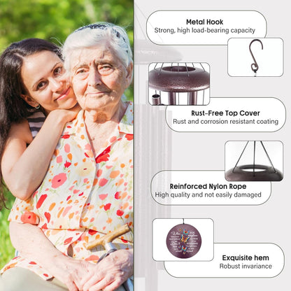 ASTARIN 36" Large Deep Tone Personalized Sympathy Wind Chimes, Memorial Wind Chime for Loss of Mother Father Loved One, Bereavement Gifts Decor Outdoor Patio Garden Graveyard