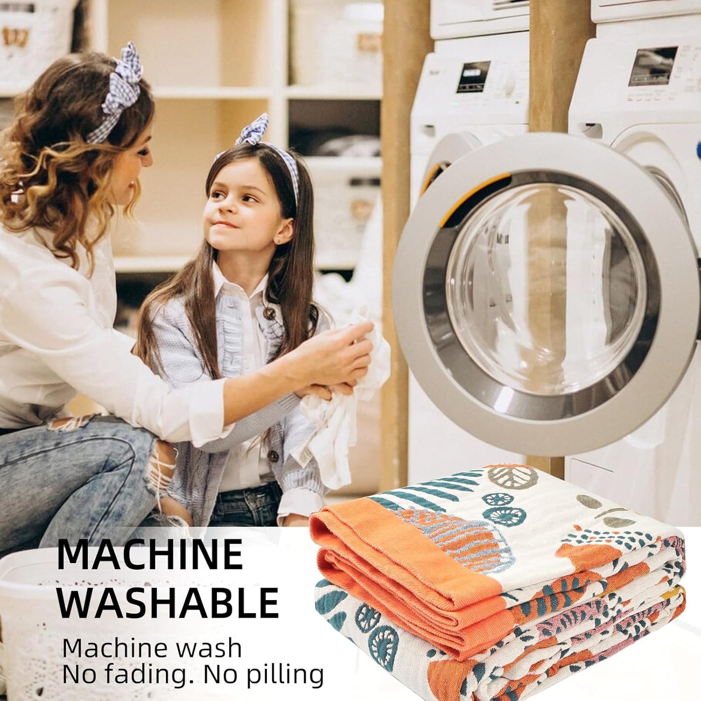 Boho Throw Blanket for Bed - 100% Pure Cotton Ultra Soft Rustic Quilt - Farmhouse Decor Bed Blankets, All Season Rustic Throw for Sofa Couch Chair(60"×80", Floral Print 2)