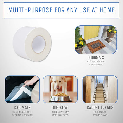 Strongest Double Sided Carpet Tape, 2 Inch by 40 Yard, 120 feet! 2X More! 5 Stars Professional Grade, Industrial Strength, Heavy Duty Rug and Carpet Underlayment Adhesive