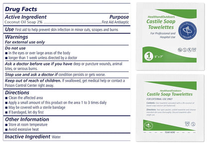 HAO Castile Soap Cleansing Towelettes 125 Count Refreshing Scented Wipes White 125 Count (Pack of 1) HAO-CST-125