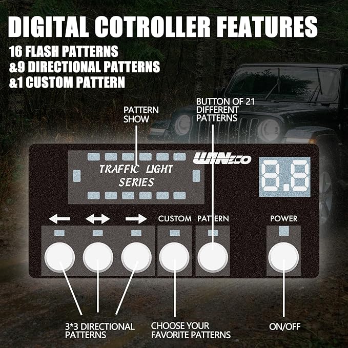 WINECO 38.5" Red Blue Roof Top LED Strobe Light Bar -Double Side 80 LED Emergency Hazard Warning Flashing Beacon Lighting Bar with Magnetic Base for Snow Plow, Trucks, Police,Construction Vehicles