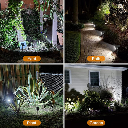 LANSOW Solar Spot Lights Outdoor, [4 Pack/57 LED] 2-in-1 Solar Landscape Spotlights, 3 Modes IP65 Waterproof Dusk to Dawn Solar Powered Flood Wall Lights for Outside Yard Garden Pathway(Cool White)