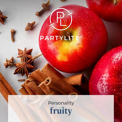 PartyLite 3-Wick Jar Candle, Highly Fragranced Clean Burning Glass Candle, 25-45 Hours Burn Time (Cinnamon Apple Cider)