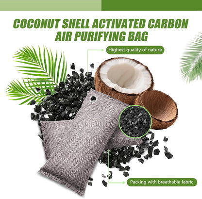 Activated Charcoal Odor Absorber, Odor Eliminator for Strong Odor,Coconut Shell Charcoal Air Purifying Bags for Home Car Closet Pet, Smoke Room Deodorizer
