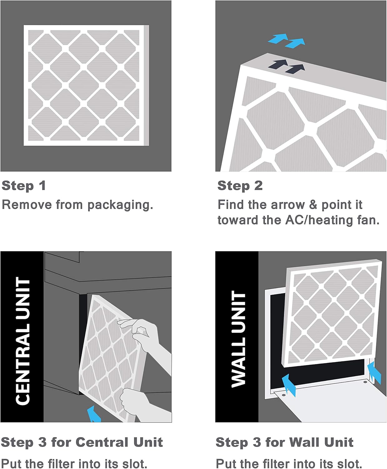 Aerostar 10x16x1 MERV 8-6 Count - High Efficiency Pleated HVAC, Furnace & Air Conditioner Filters - Removes Dust, Lint, Mold & Allergy-Causing Pollen