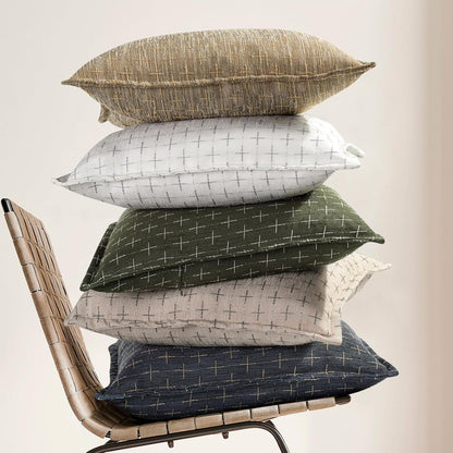 ZWJD Pillow Covers 22x22 Set of 2 Soft Polyester Textured Pillow Covers with Stylish Flange Edge Cozy Farmhouse Throw Pillows for Couch Bed Sofa Living Room