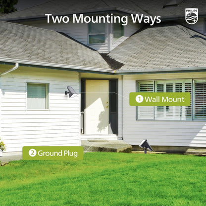 Philips 2 Packs Solar Spot Lights Outdoor Waterproof, 28 LED 7500K Solar Powered Landscape Pathway Lights, Dusk to Dawn Solar Spotlights for Garden, Yard, Lawn, Walkway, Driveway