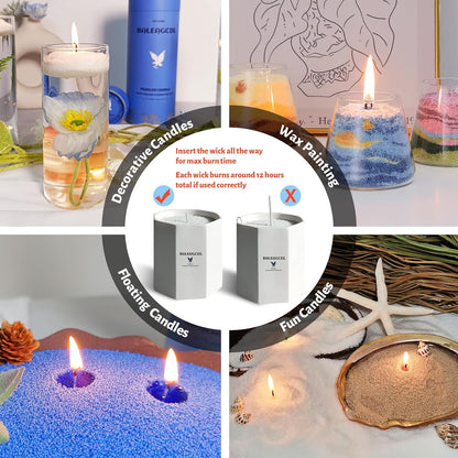 Salvia Scented Blue Pearled Candle 18oz Luxury Sand Candle Granulated Wax - 30 Cotton Wicks - Wax for Candle Making Decorative Candles Smooth and Clean Burning Lasts up to 120 Hours