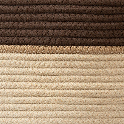 LA JOLIE MUSE Woven Basket Rope Storage Baskets - Large Cotton Organizer, Laundry Basket, Oatmeal, 40 Litres