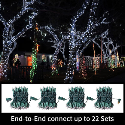 100 Count Cool White -String Lights - 21.6FT LED Christmas Lights, Mini led Lights for Indoor Outdoor Home Holiday Party Wedding Independence Day Decoration