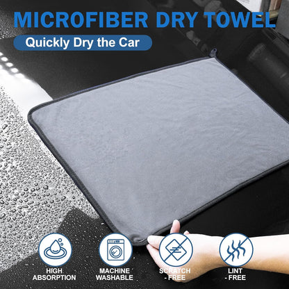 Navona 5-Pack 600GSM Professional Microfiber Car Drying Towels - Ultra Absorbent, Scratch-Free, Lint-Free (23.6" x 15.7") for Auto Detailing & Car Wash and Household Use.
