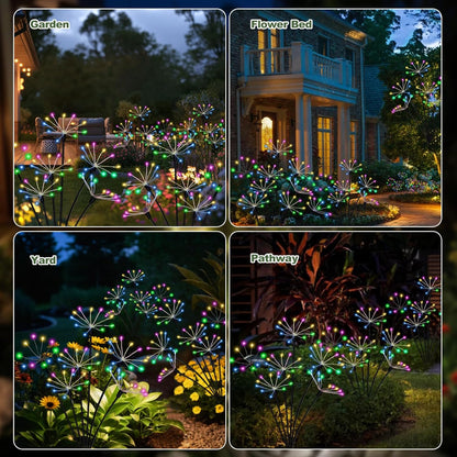 Kwaiffeo Solar Garden Lights Outdoor Waterproof Decorative Solar Lights for Outside 2 Pack with120 LED Swaying Fairy Firework Light Yard Garden Decor, Gifts for Mother's Day Mom Grandma Women