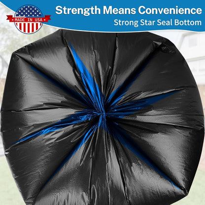 Heavy Duty Trash Bags 55-60 Gallon, Black - 100 Count Bulk Pack | 38" x 58" | Durable & Tear-Resistant Garbage Bags for Home, Commercial, Construction & Outdoor Use | Made in USA