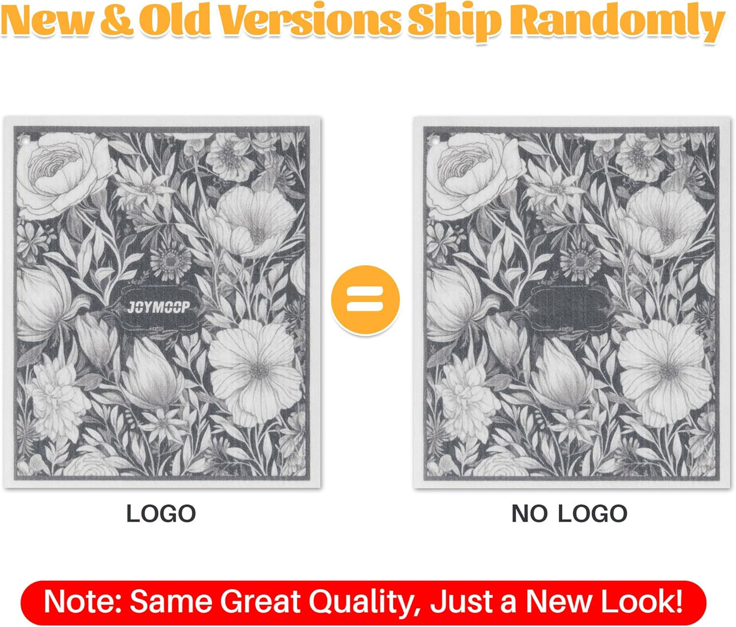 JOYMOOP 12 Pack Decorate Cleaning Cloth (Black White of Decorative Series), Reusable Absorbent Dish Towels, Non-Scratch Washable Rags for Cookware, Kitchen and Household Cleaning - 6.7×7.9 inch