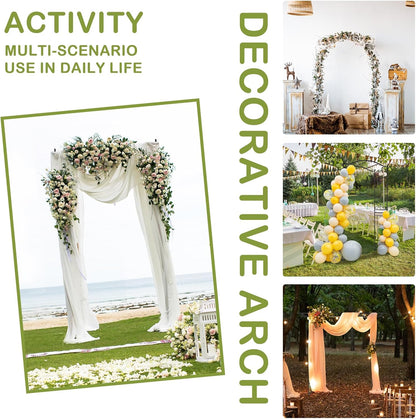 Outvita 7.5Ft Garden Arch Arbor, Steel Frame Stand Trellis, Arbour Archway for Wedding Ceremony Decoration Plant Climbing Rose Vines Lawn Courtyard Patio Pathway Black