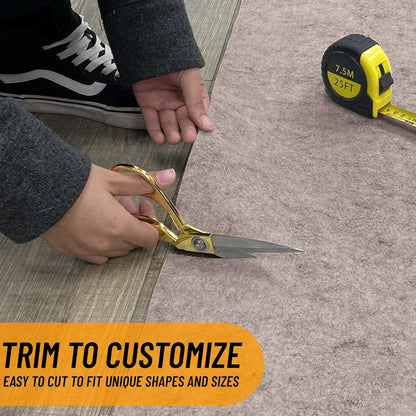 Ottomanson 5' x 8' Non-Slip Rug Pad Gripper 1/4 Inch Thick Dual Surface Felt + Rubber Gripper - Safe for All Floors, Brown