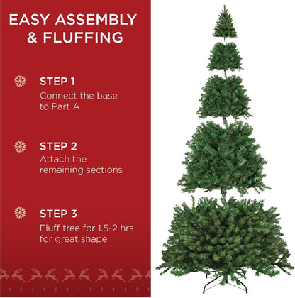 Best Choice Products Artificial Christmas Tree, 12ft Premium Unlit Realistic Spruce Holiday Décor w/Dense Branches, Easy Assembly, Metal Base