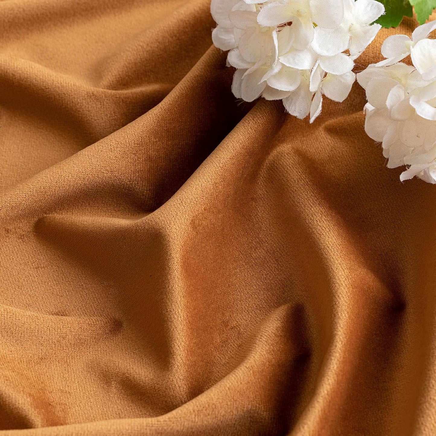 MIULEE Velvet Curtains 84 inches - Pinch Pleated Luxury Room Darkening Curtains for Bedroom Living Room Blackout Thermal Insulated Super Soft Window Drapes Rod Pocket, Gold Brown, 2 Panels